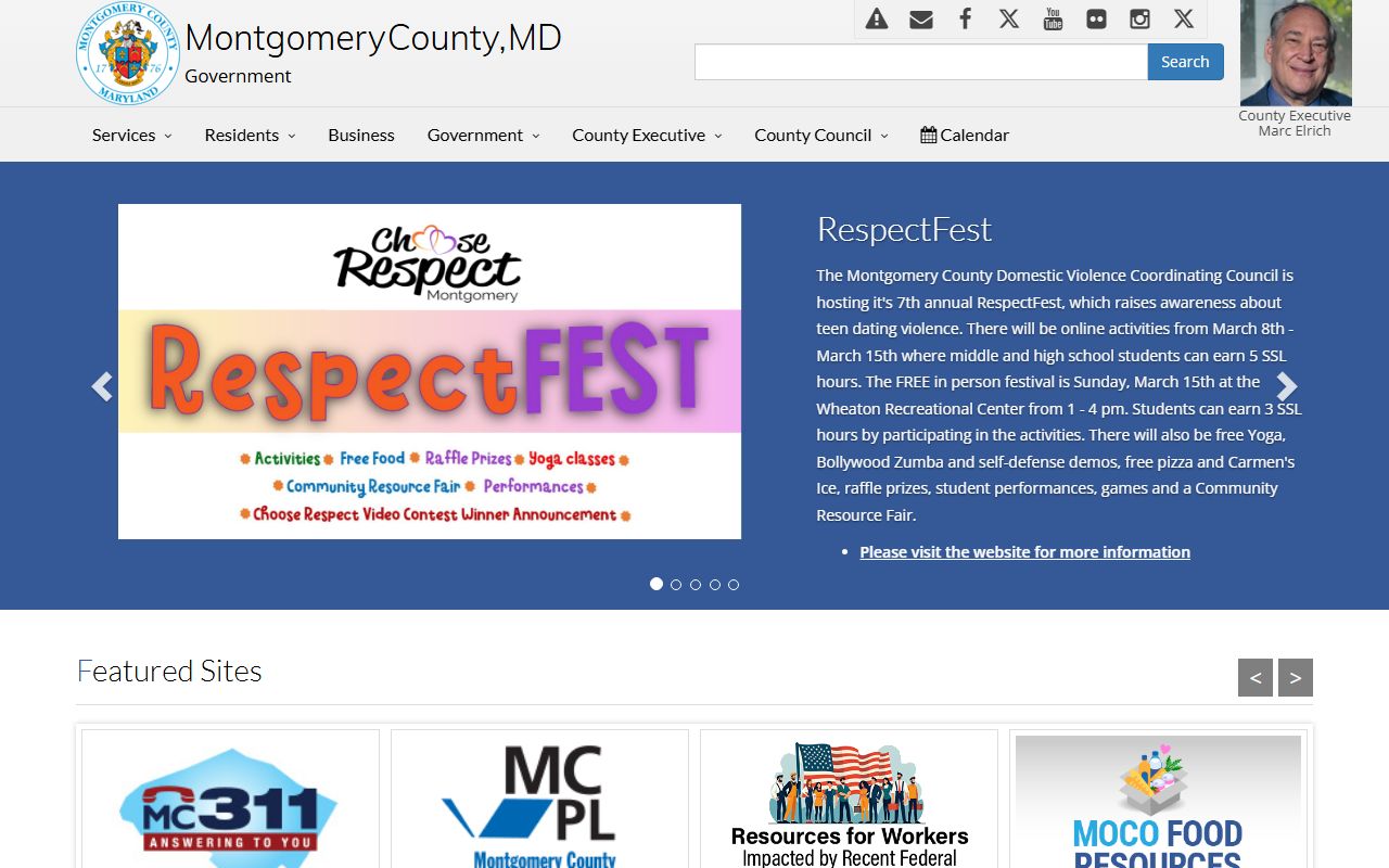 Montgomery County government website for Bethesda death index and vital records information