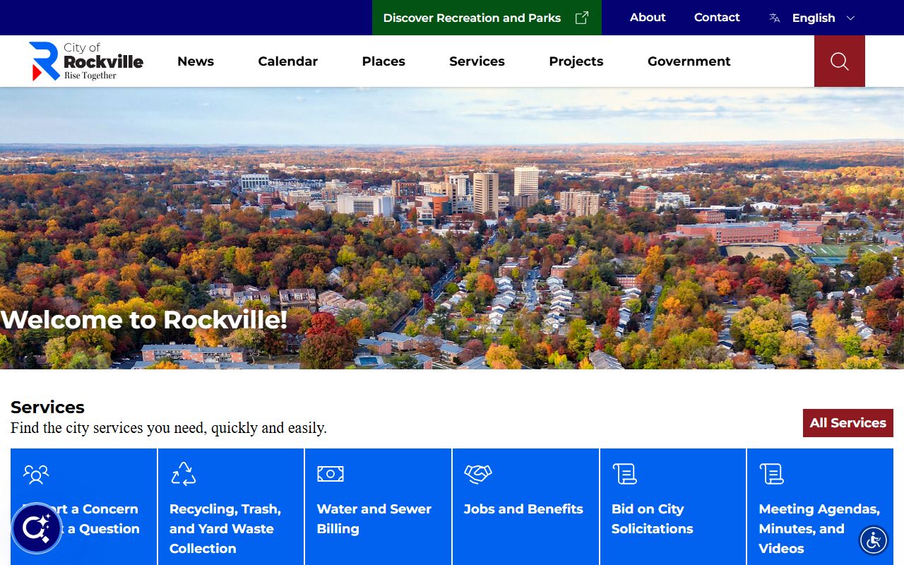 Rockville city government website for Rockville death index research and records information