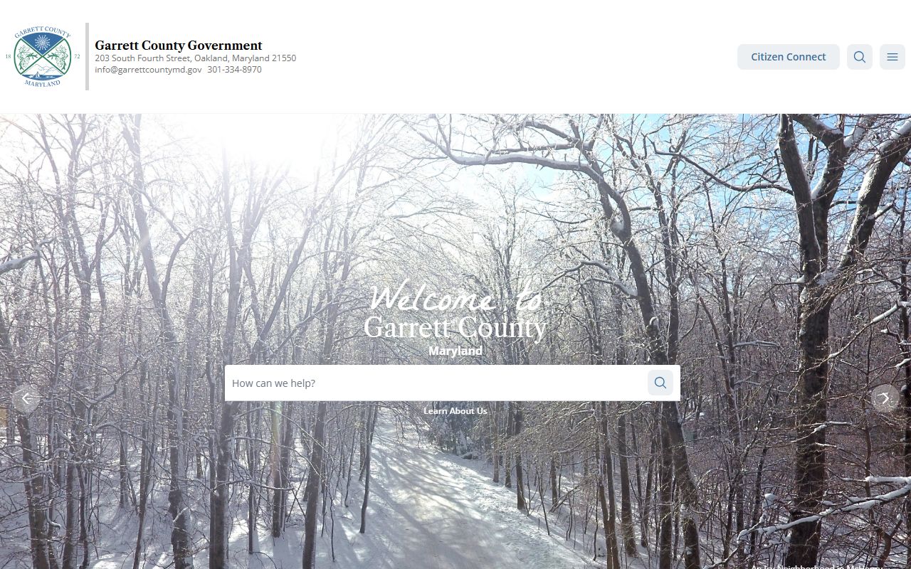 Garrett County Government website linking to death index and vital records resources
