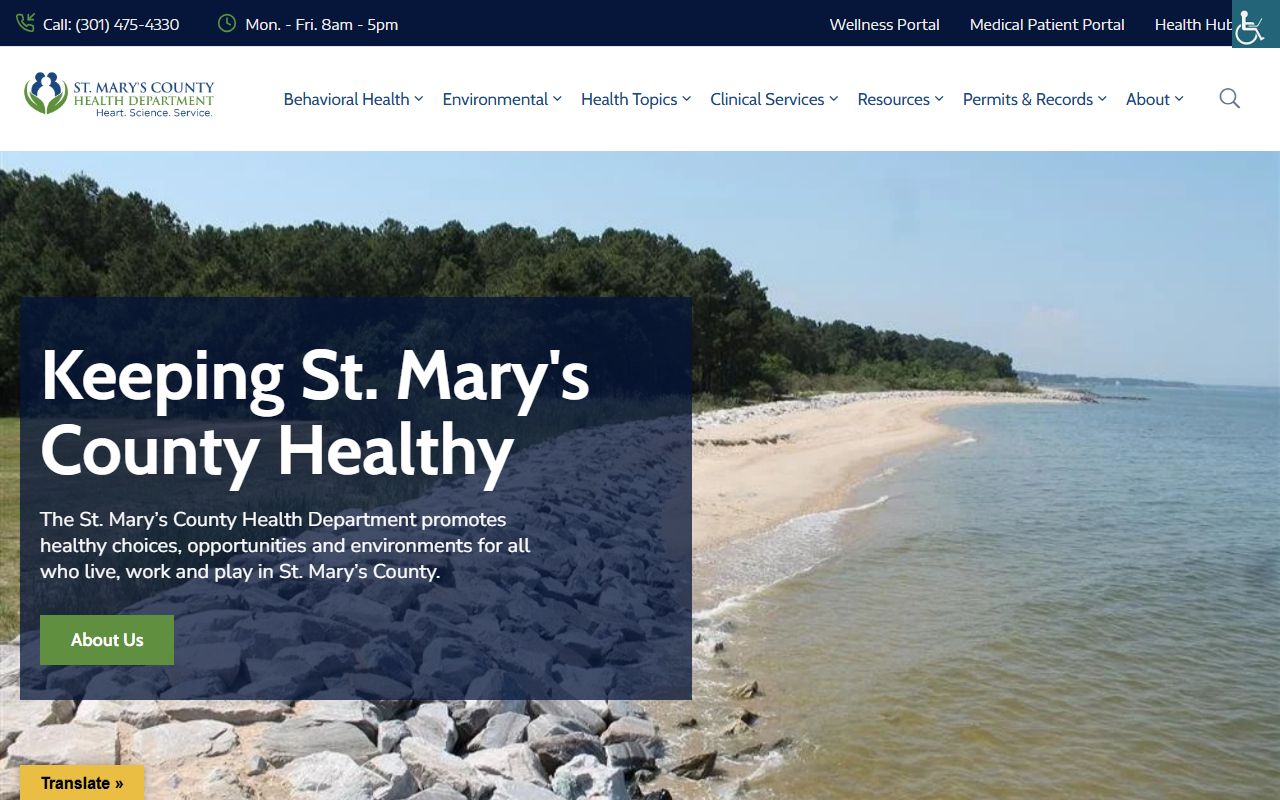St. Mary's County health department death index same-day service
