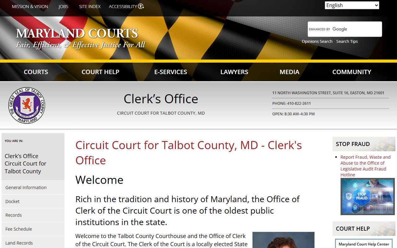 Talbot County circuit court death index estate records