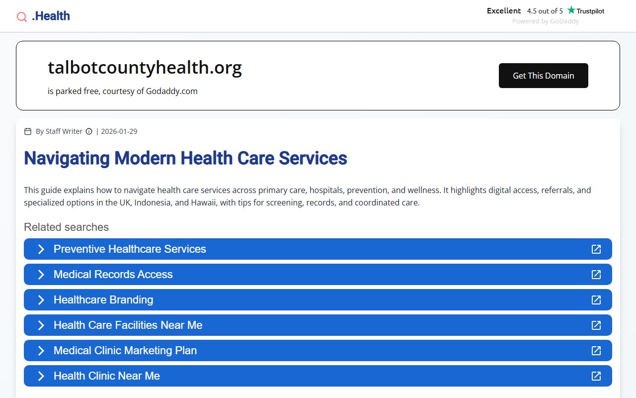 Talbot County health department death index vital records page